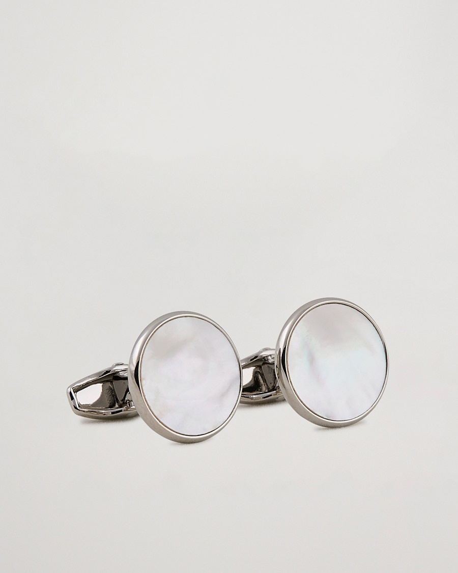 Amanda Christensen Cufflink & Shirt Studs Set White/Silver – Blanco