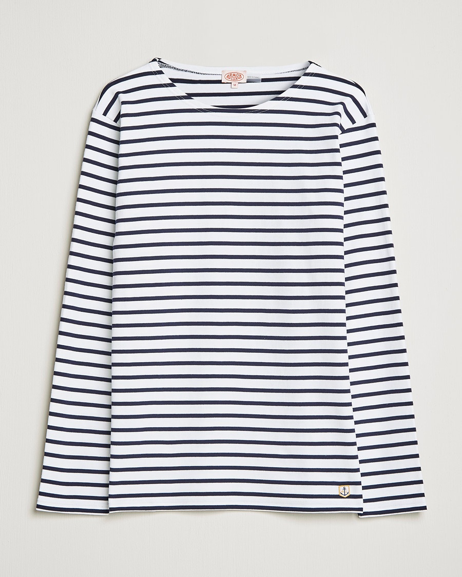 Armor-lux Houat Héritage Stripe Long Sleeve T-Shirt White/Navy – Azul