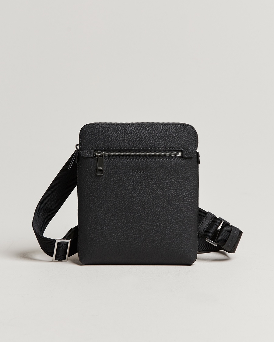 BOSS BLACK Crosstown Leather Bag Black – Negro