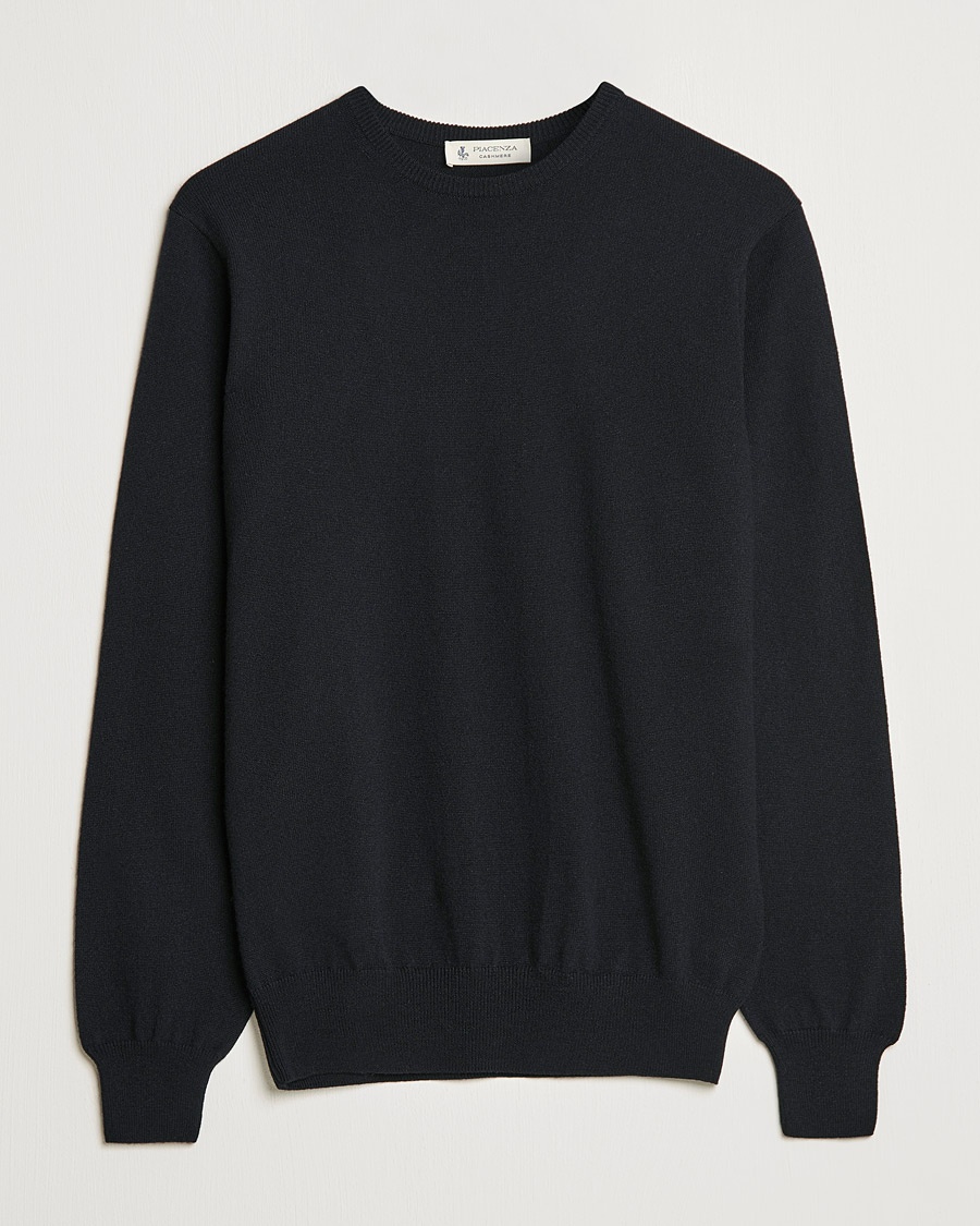 Piacenza Cashmere Cashmere Crew Neck Sweater Black – Negro