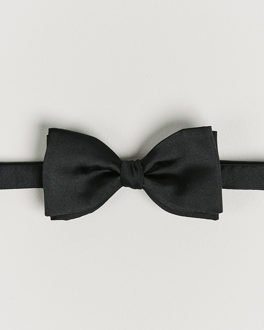 Stenströms Pre-Tied Silk Bow Tie Black – Negro