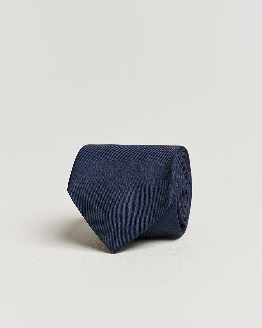 Stenströms Silk Tie Plain Navy – Azul