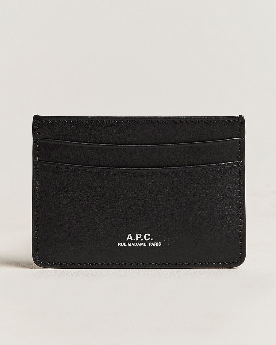 A.P.C. A.P.C.Calf Leather Card HolderBlack – Negro