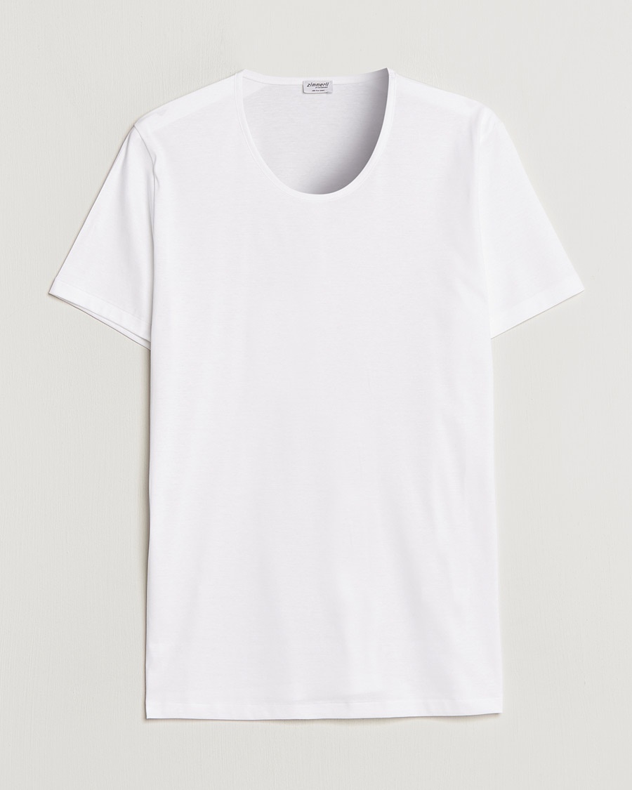 Zimmerli of Switzerland Sea Island Cotton Crew Neck T-Shirt White – Blanco