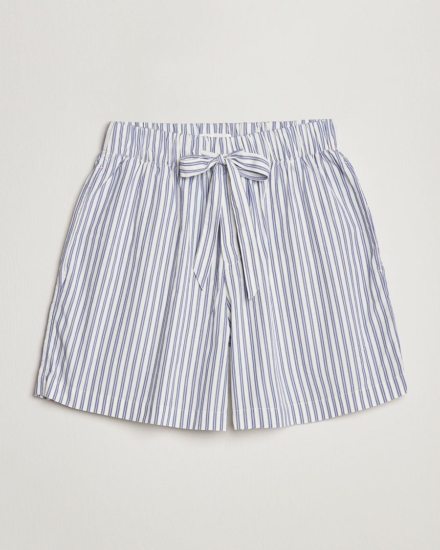 Tekla Poplin Pyjama Shorts Skagen Stripes – Azul