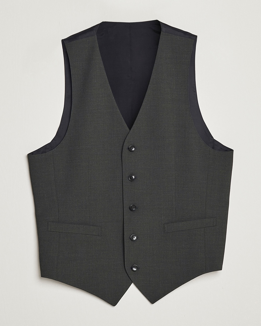 Tiger of Sweden Wayde Wool Travel Waistcoat Olive Extreme – Verde