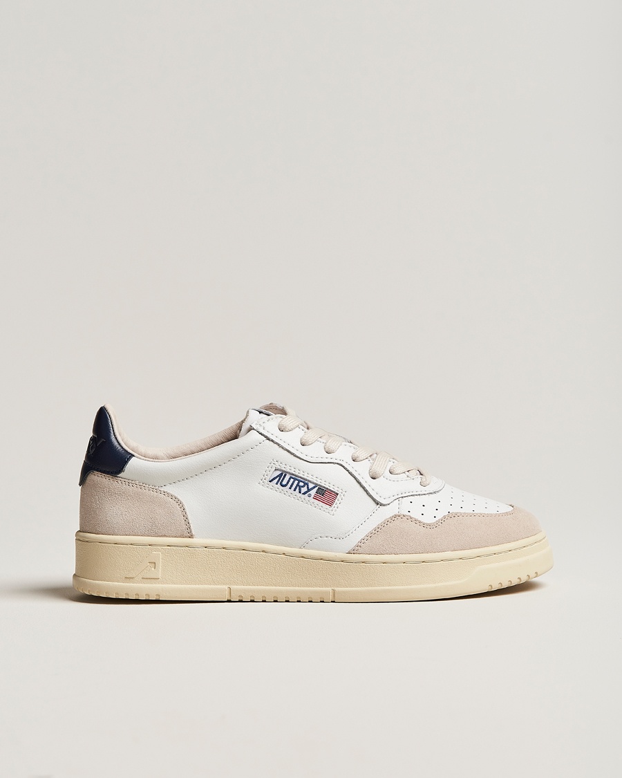 Autry Medalist Low Leather/Suede Sneaker White/Blue – Blanco