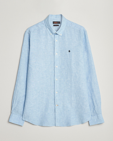  Douglas Linen Button Down Shirt Light Blue