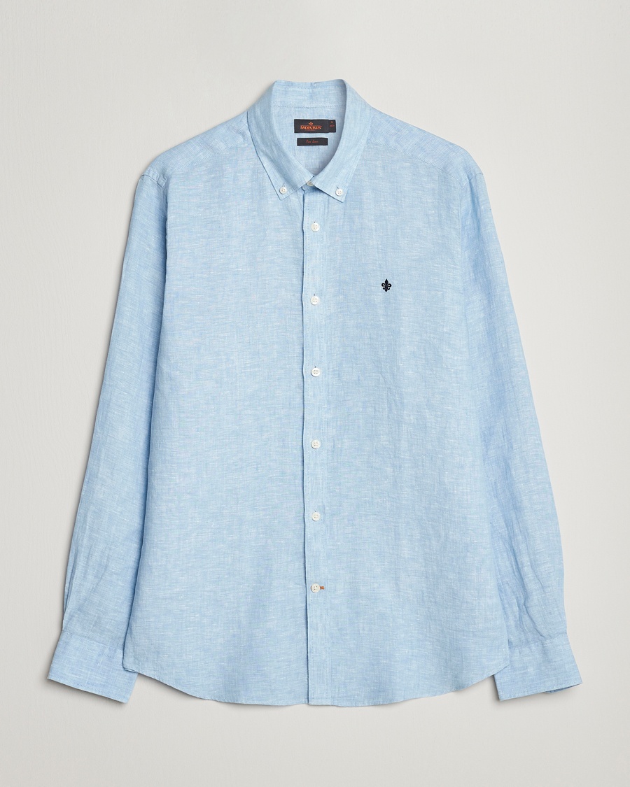 Morris Douglas Linen Button Down Shirt Light Blue – Azul
