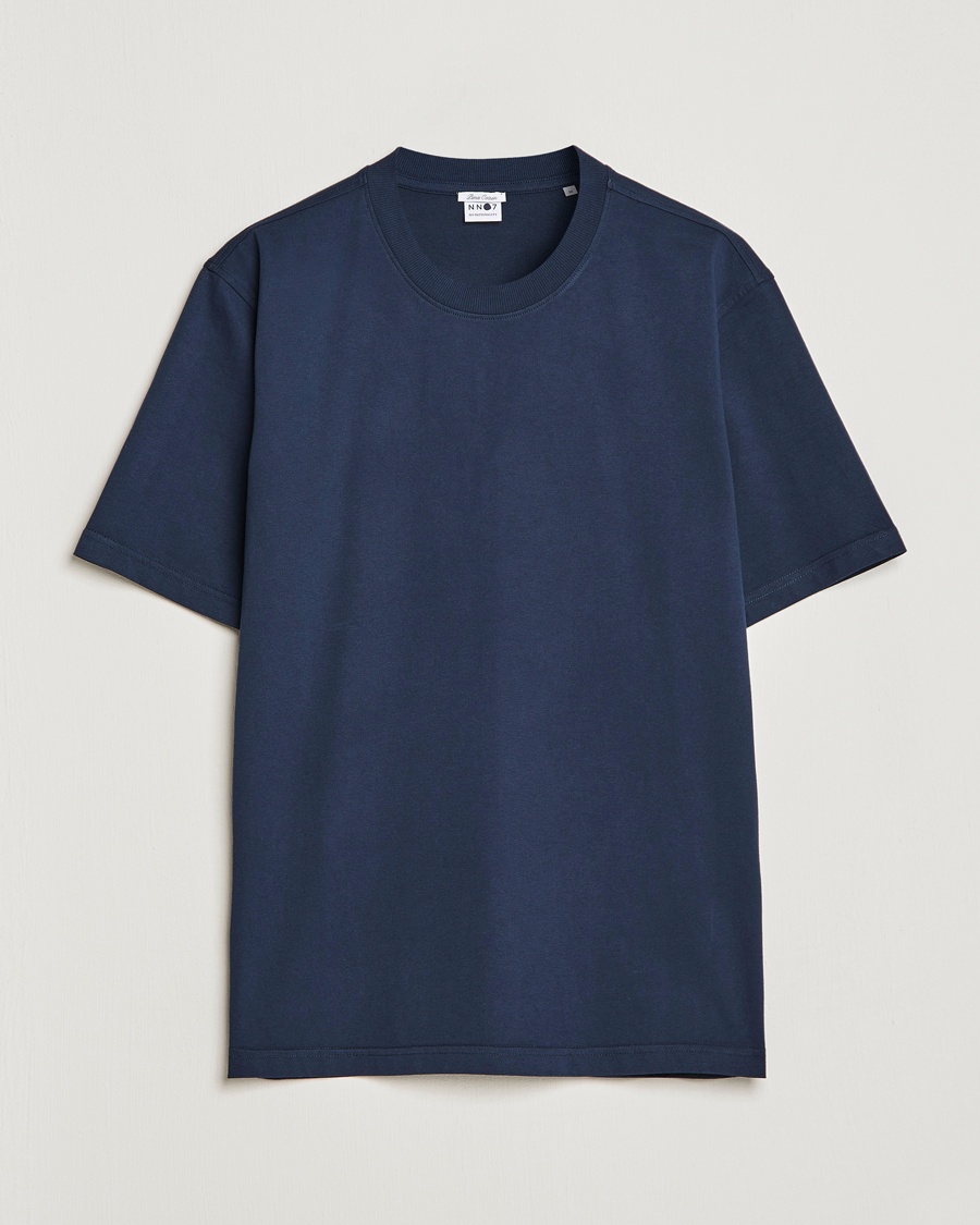 NN07 Adam Pima Crew Neck T-Shirt Navy Blue – Azul