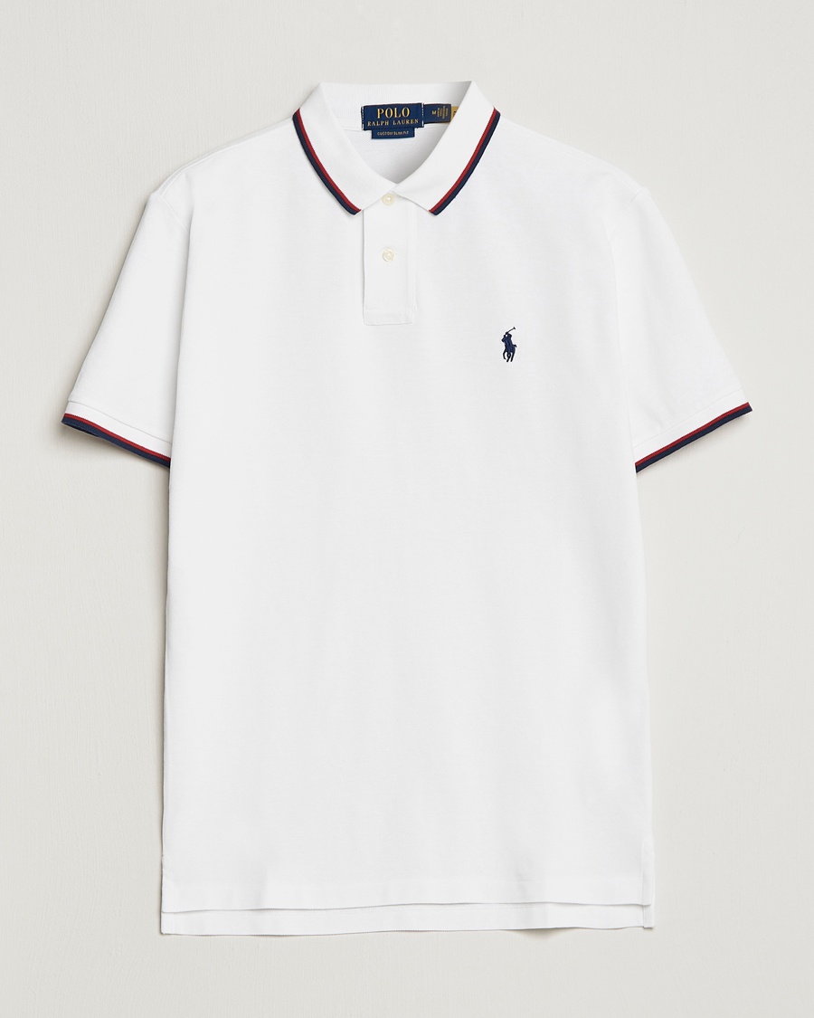 Polo Ralph Lauren Custom Slim Fit Tipped Polo White – Blanco