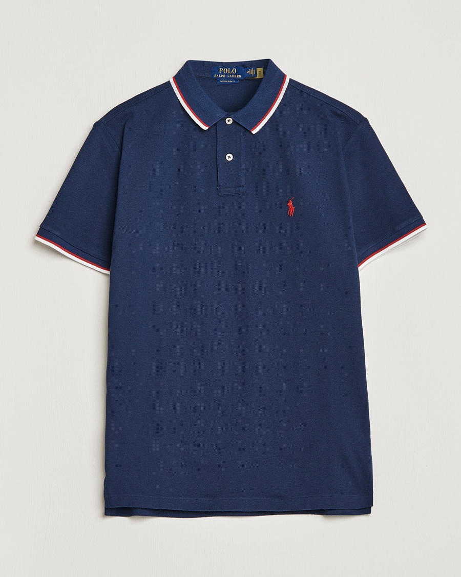 Polo Ralph Lauren Custom Slim Fit Tipped Polo Newport Navy – Azul