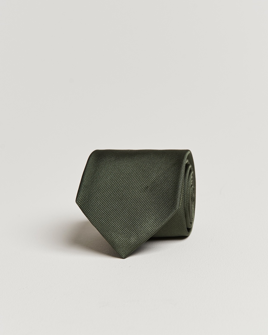 Amanda Christensen Plain Classic Tie 8 cm Olive – Verde