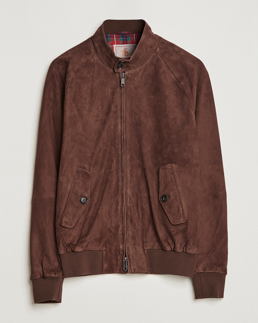 Baracuta G9 Suede Jacket Chocolate – Marrón