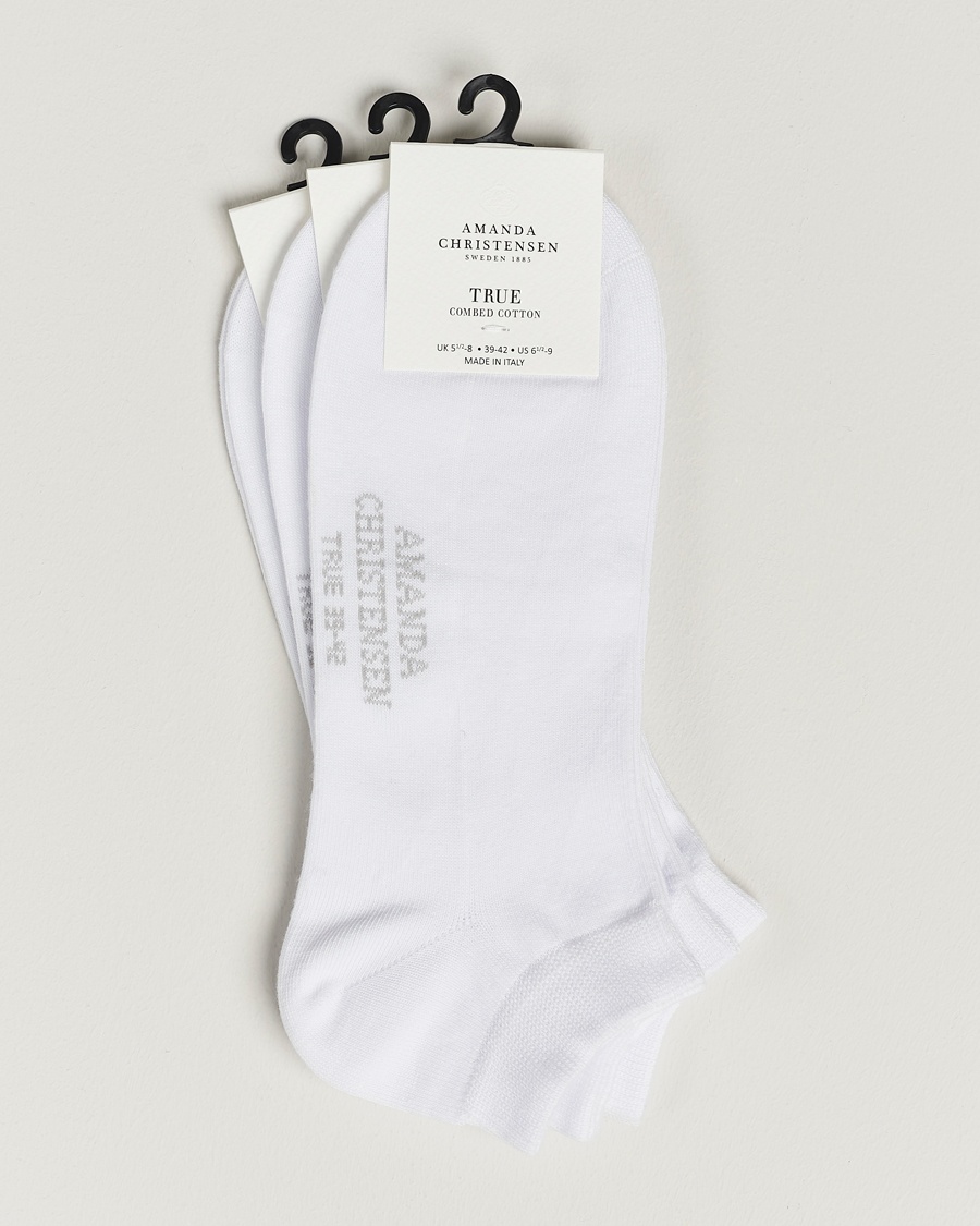 Amanda Christensen 3-Pack True Cotton Sneaker Socks White – Blanco