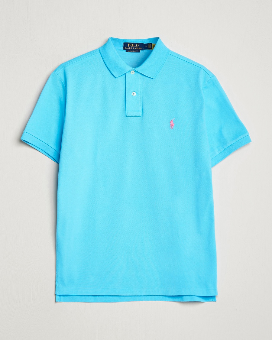 Polo Ralph Lauren Custom Slim Fit Polo Turquoise Nova – Azul