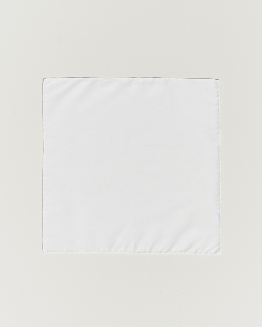 Eton Signature Twill Pocket Square White – Blanco