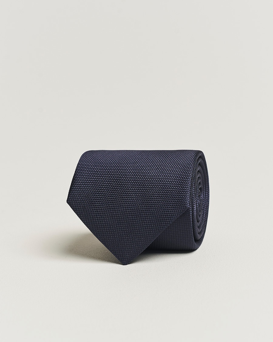 Eton Silk Basket Weave Tie Navy – Azul