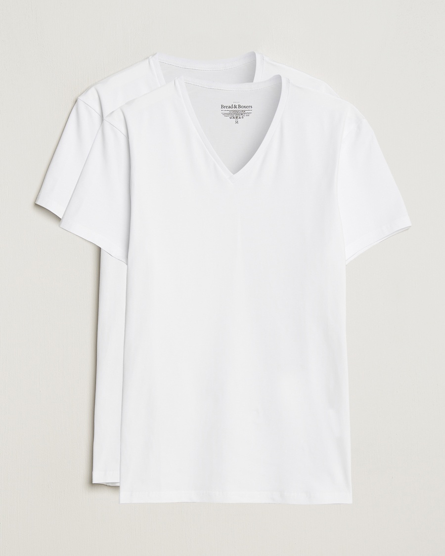 Bread & Boxers 2-Pack V-Neck T-Shirt White – Blanco