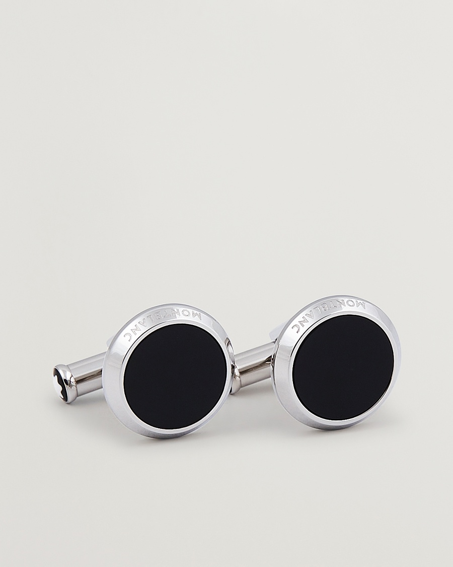 Montblanc Meisterstück Steel Cufflinks Black Onyx – Negro