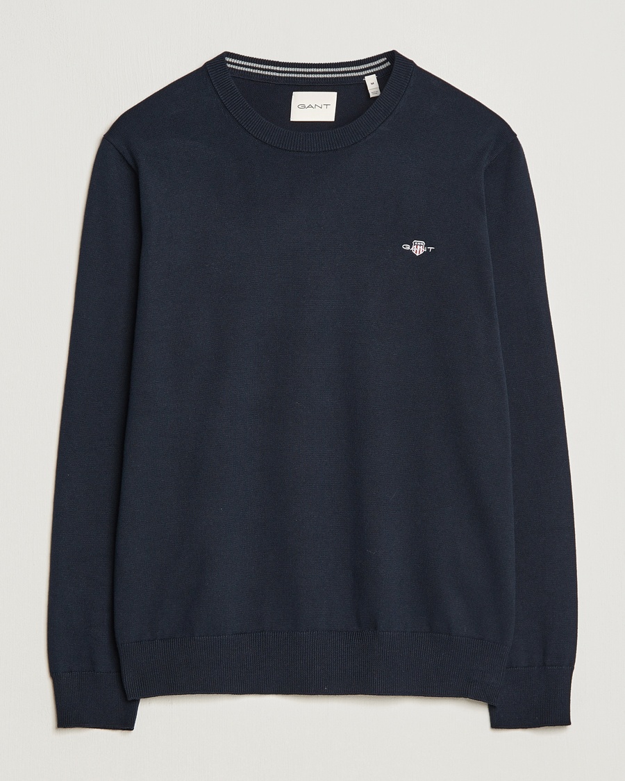 Gant Classic Cotton Crew Neck Evening Blue – Azul