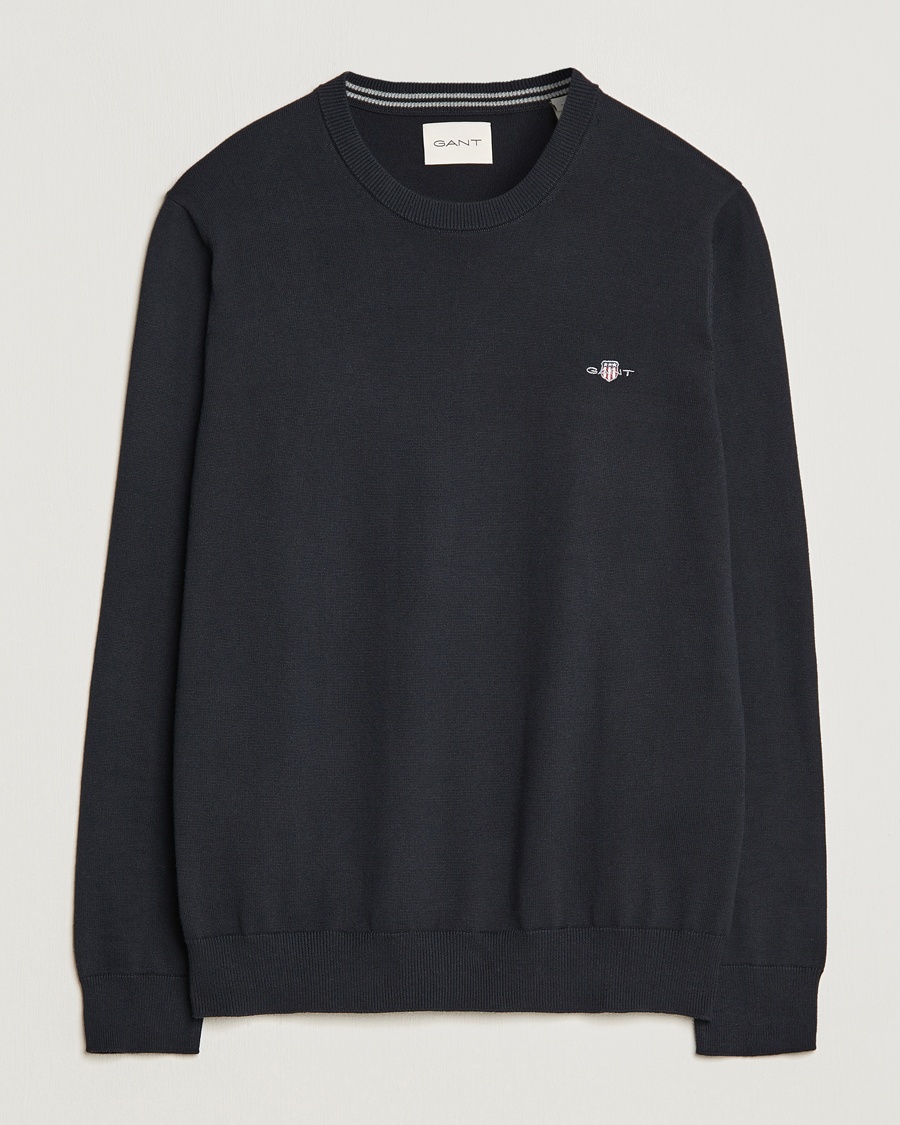 Gant Classic Cotton Crew Neck Black – Negro