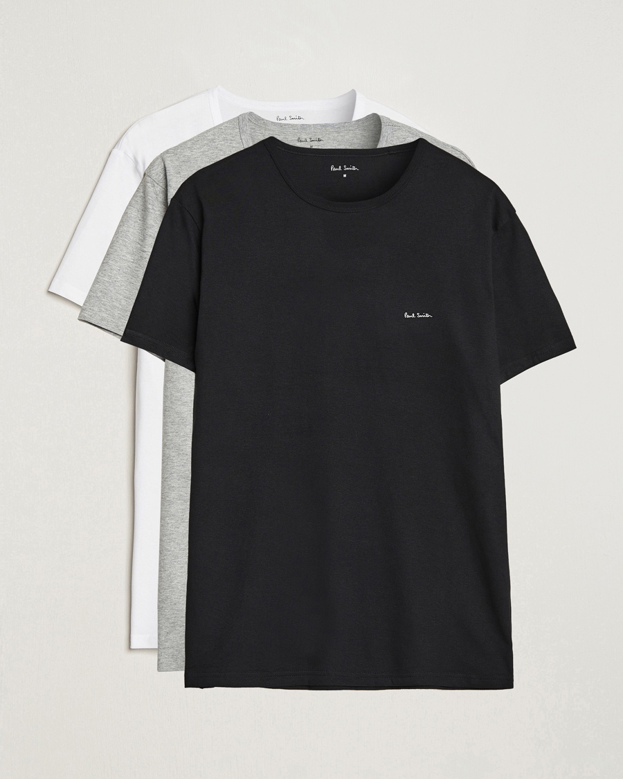 Paul Smith 3-Pack Crew Neck T-Shirt Black/Grey/White – Blanco