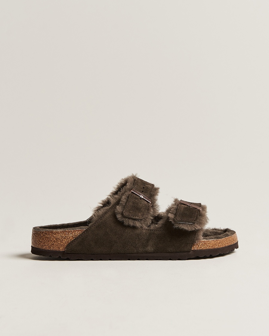 BIRKENSTOCK Arizona Classic Footbed Shearling Mocha Suede – Verde