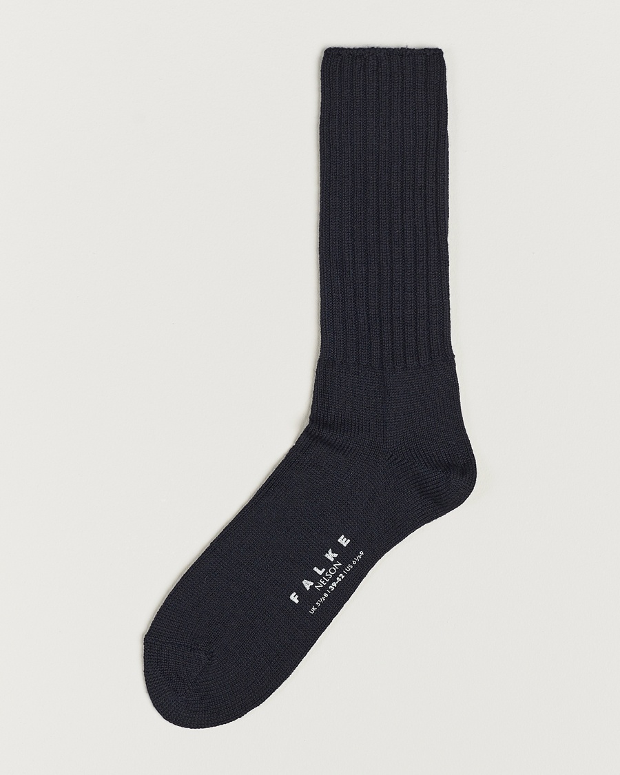 Falke Nelson Wool Boot Sock Dark Navy – Azul