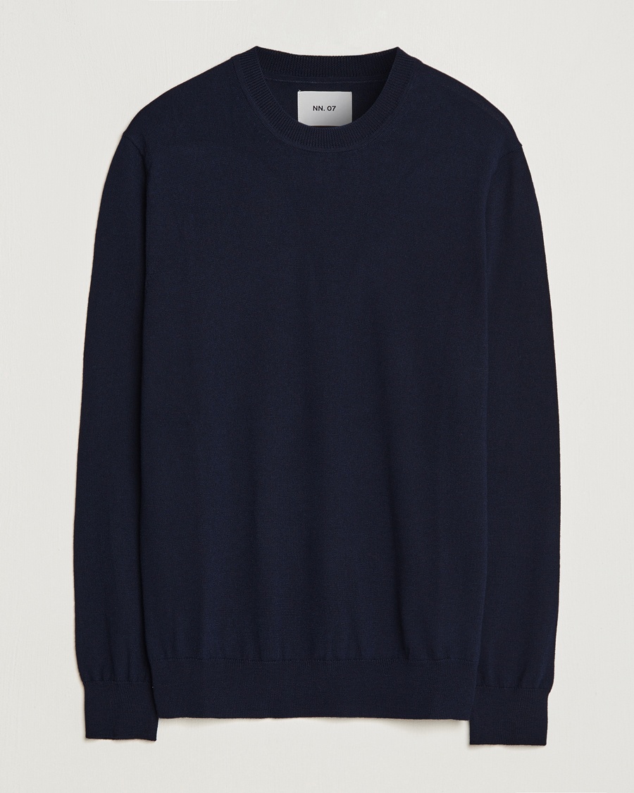 NN07 Ted Merino Crew Neck Pullover Navy Blue – Azul