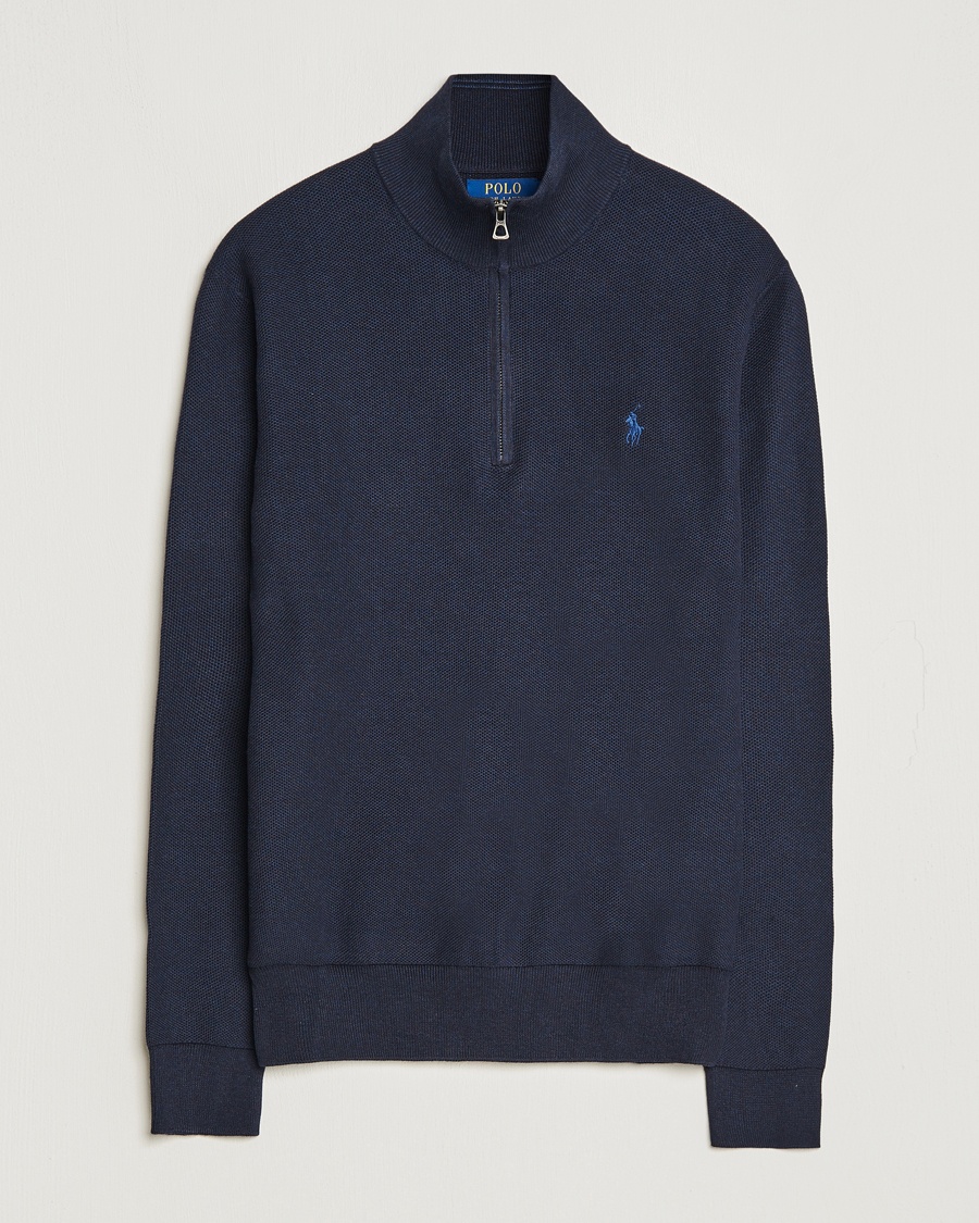 Polo Ralph Lauren Textured Half Zip Navy Heather – Azul