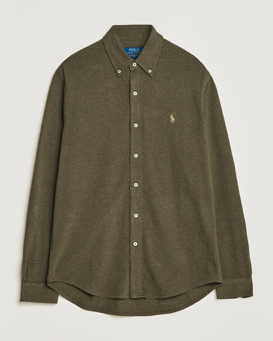 Polo Ralph Lauren Featherweight Mesh Shirt Wilson Olive Heather – Verde