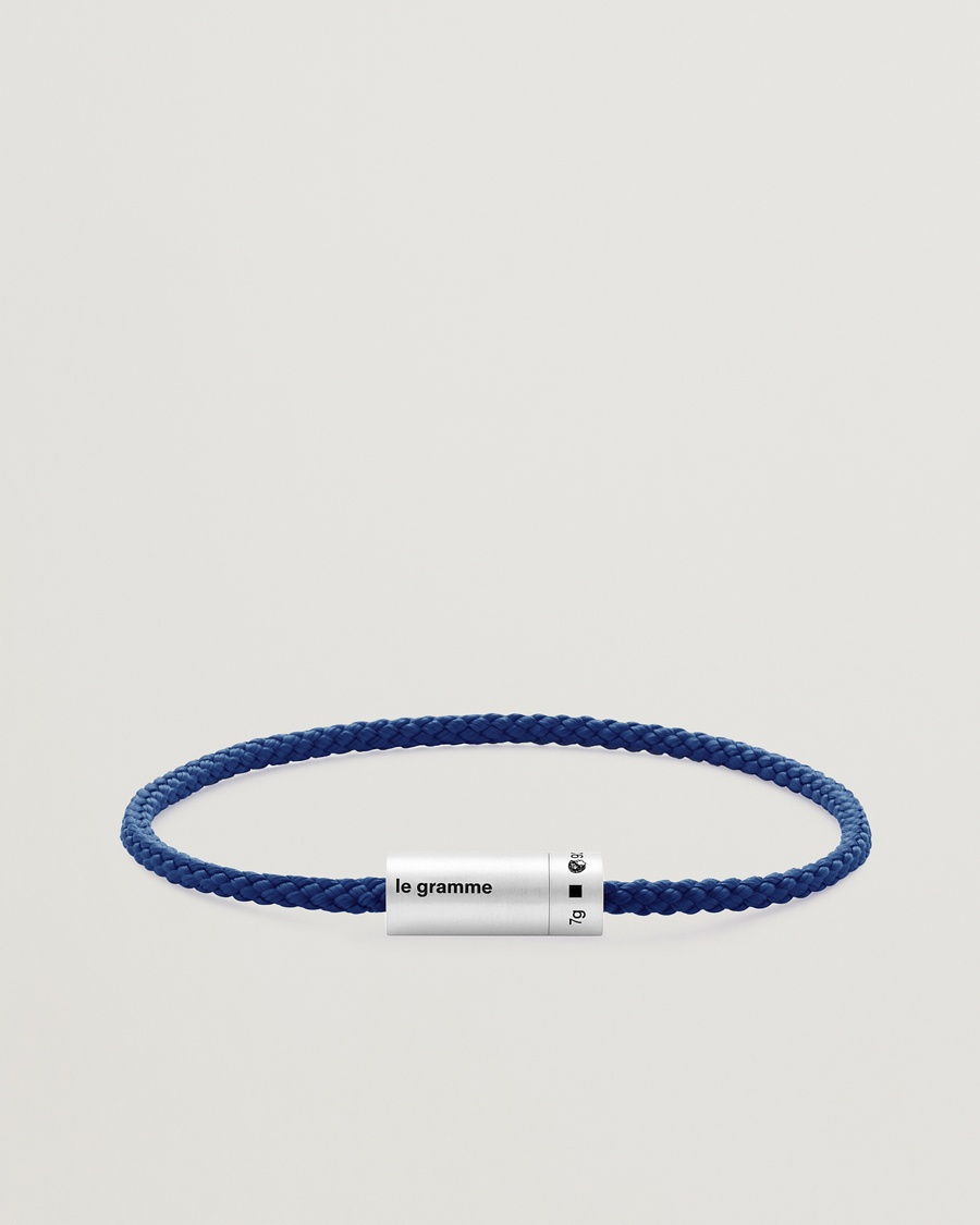 LE GRAMME Nato Cable Bracelet Blue/Sterling Silver 7g – Azul