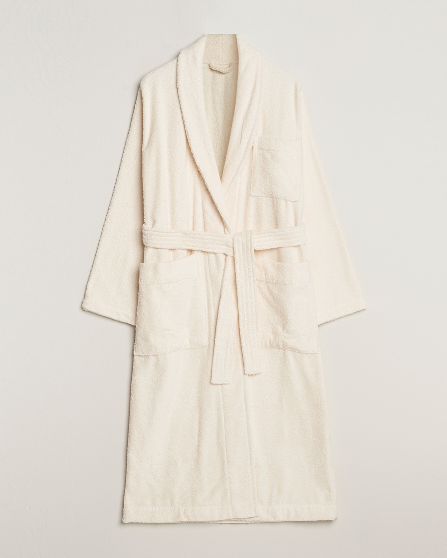 Tekla Organic Terry Bathrobe Ivory – Blanco