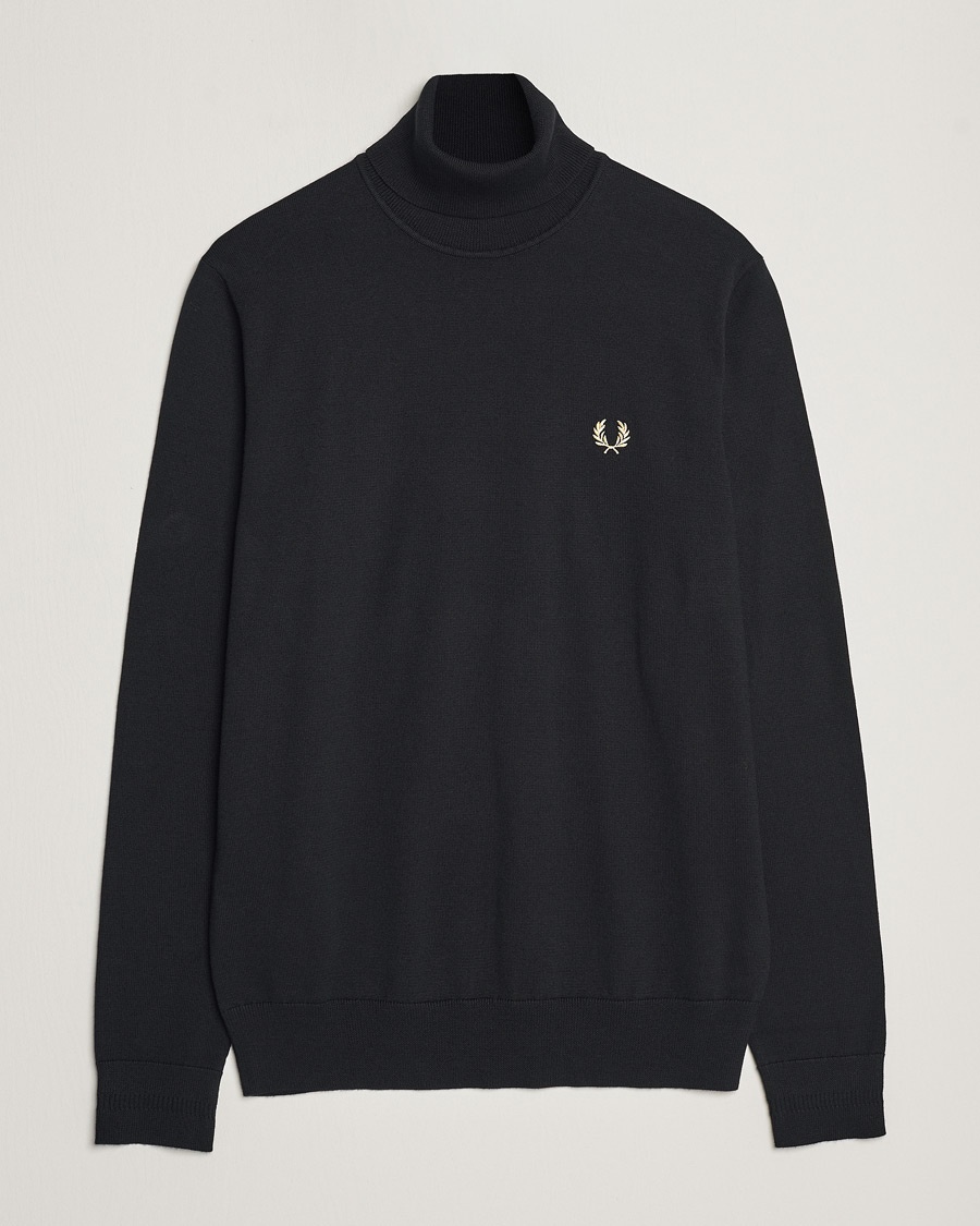 Fred Perry Classic Rollnock Jumper Black – Negro