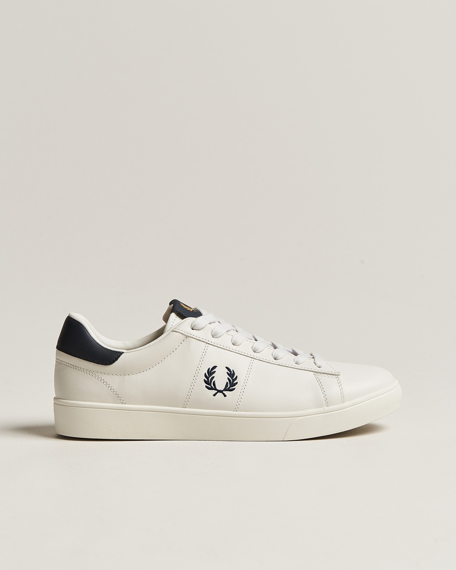Fred Perry Spencer Leather Sneakers Porcelain/Navy – Blanco