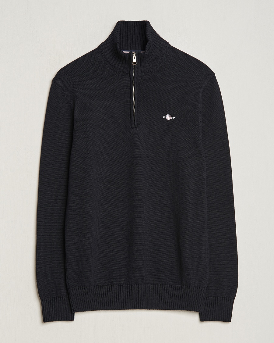 Gant Cotton Half Zip Black – Negro