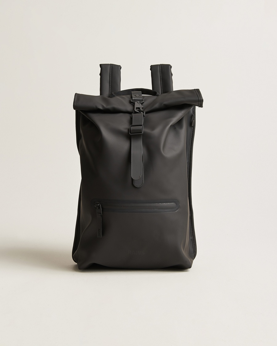 RAINS Rolltop Rucksack Black – Negro