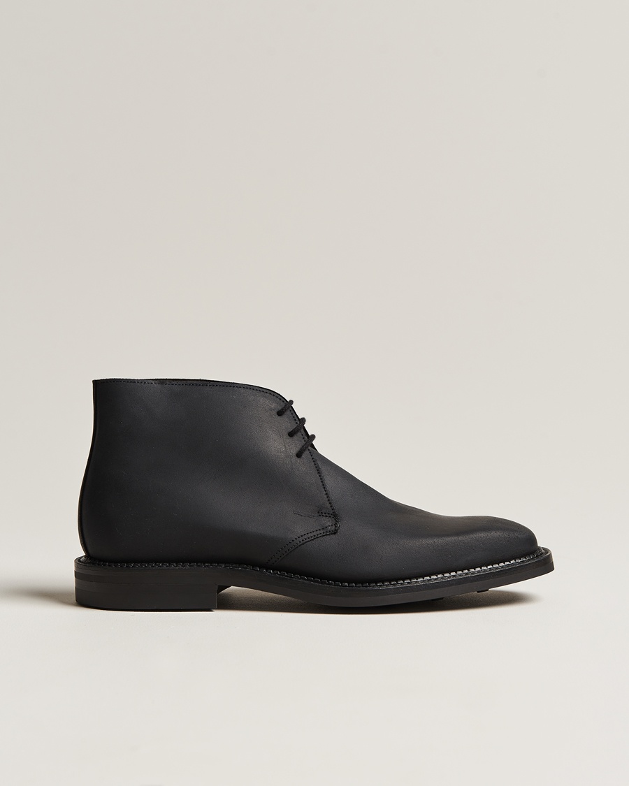Crockett & Jones Molton Chukka Black Rough-Out Suede – Negro