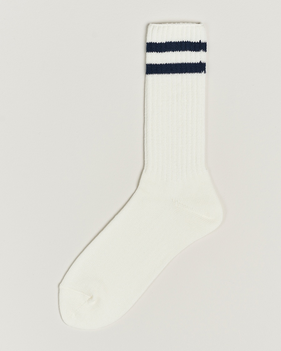 BEAMS PLUS BEAMS PLUSSchool Boy SocksWhite/Navy – Blanco