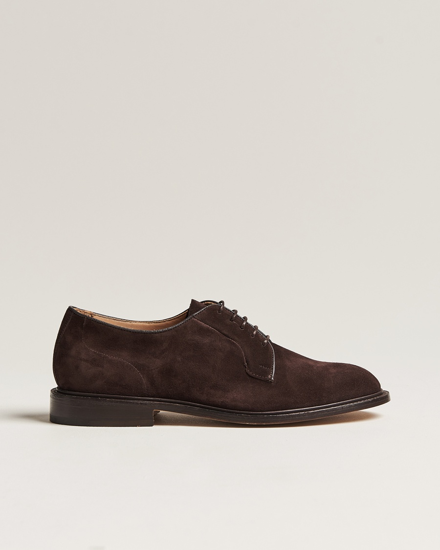 Tricker's Robert Derby Shoes Coffee Suede – Marrón