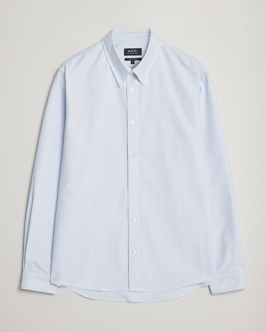 A.P.C. Greg Striped Oxford Shirt Blue/White – Azul