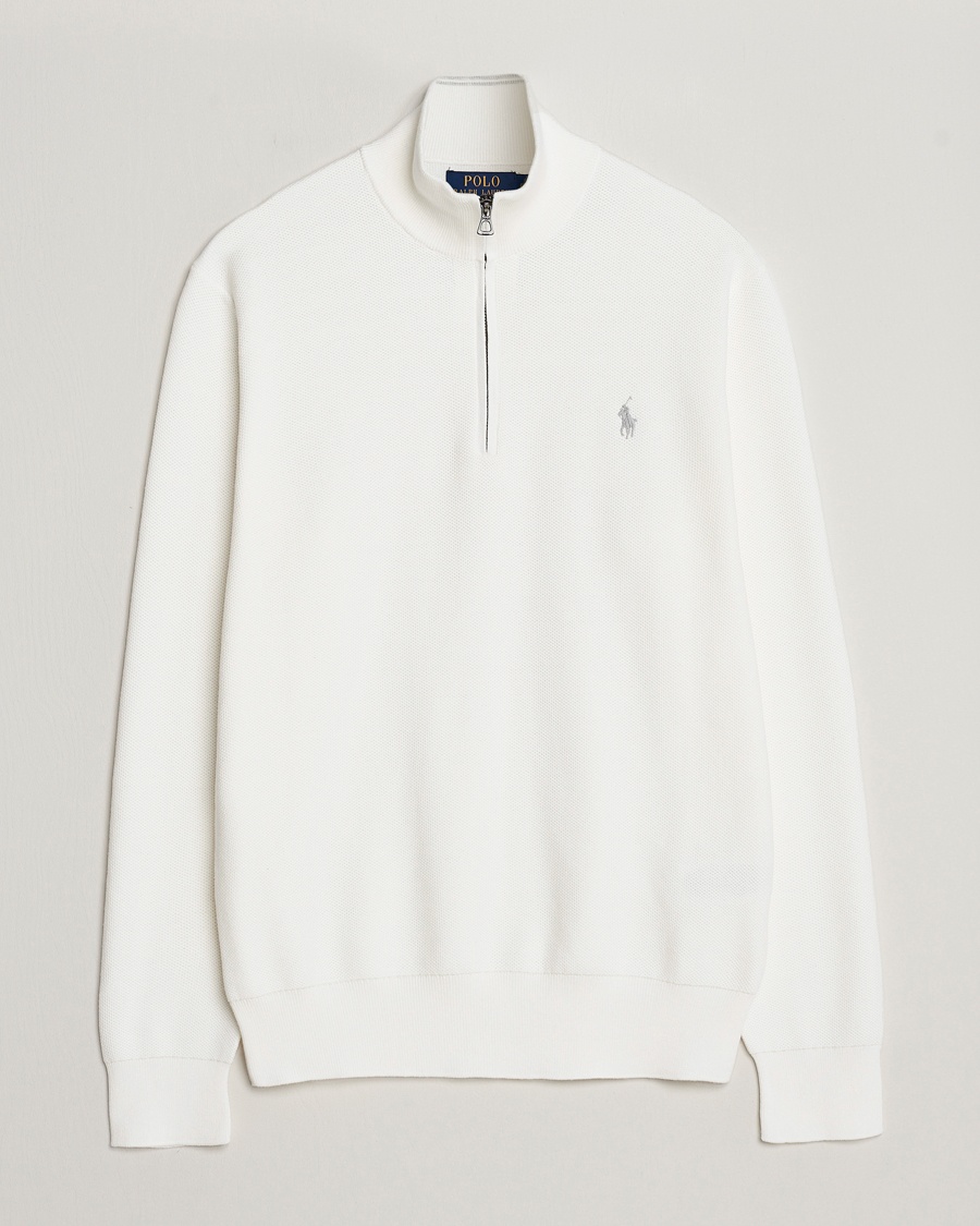 Polo Ralph Lauren Textured Half Zip Deckwash White – Blanco