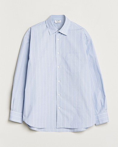 Hombres |  | Filippa K | Striped Poplin Shirt Faded Blue/White
