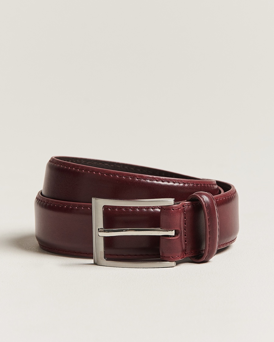 Loake Shoemakers Philip Leather Belt Burgundy – Rojo