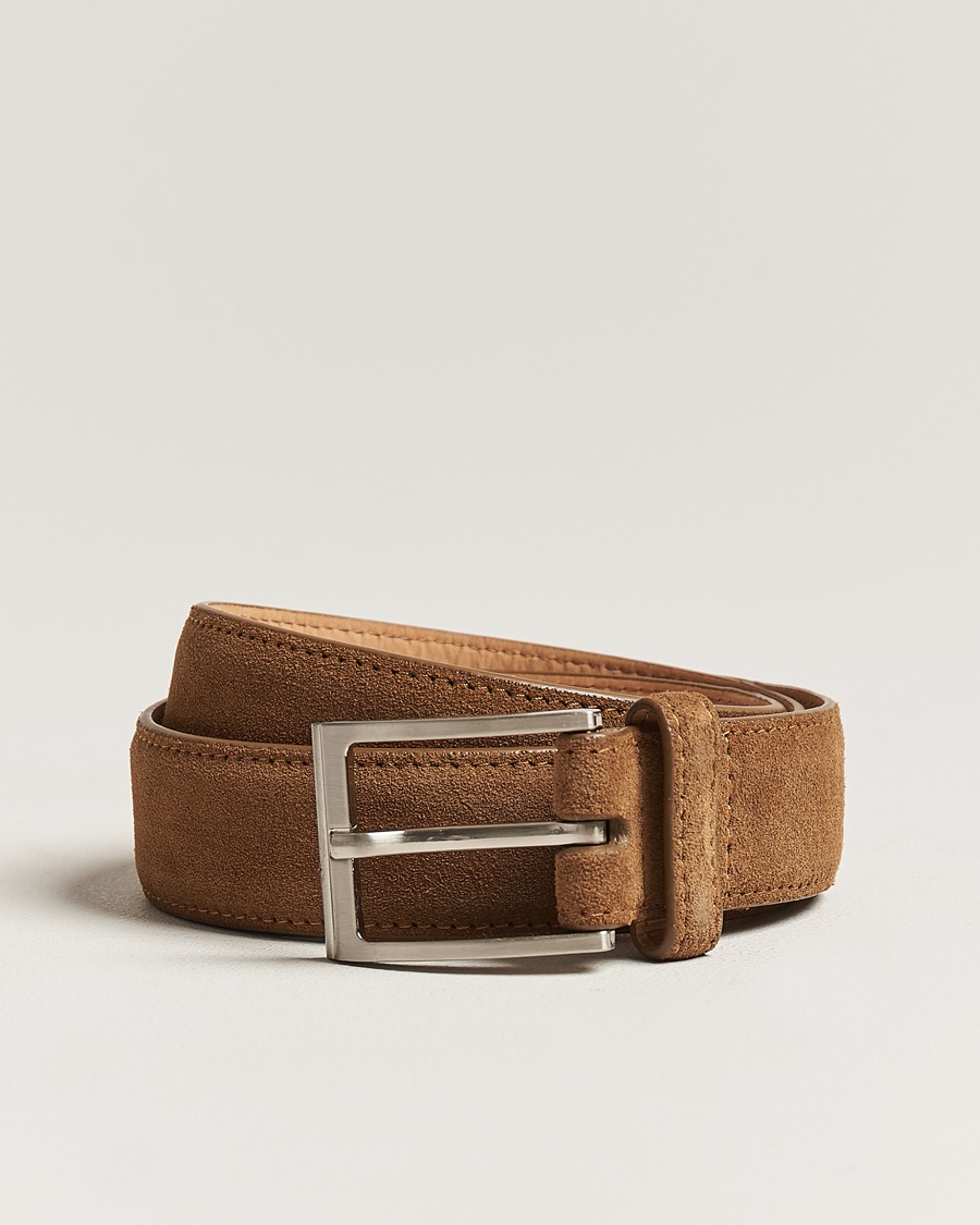 Loake Shoemakers William Suede Belt Tan – Marrón