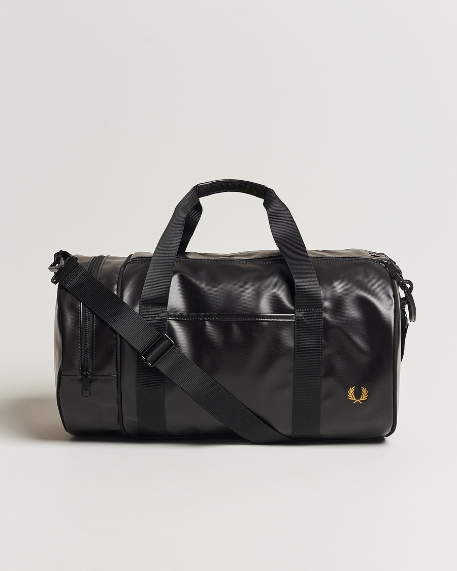 Fred Perry Tonal Classic Barrel Bag Black/Gold – Negro