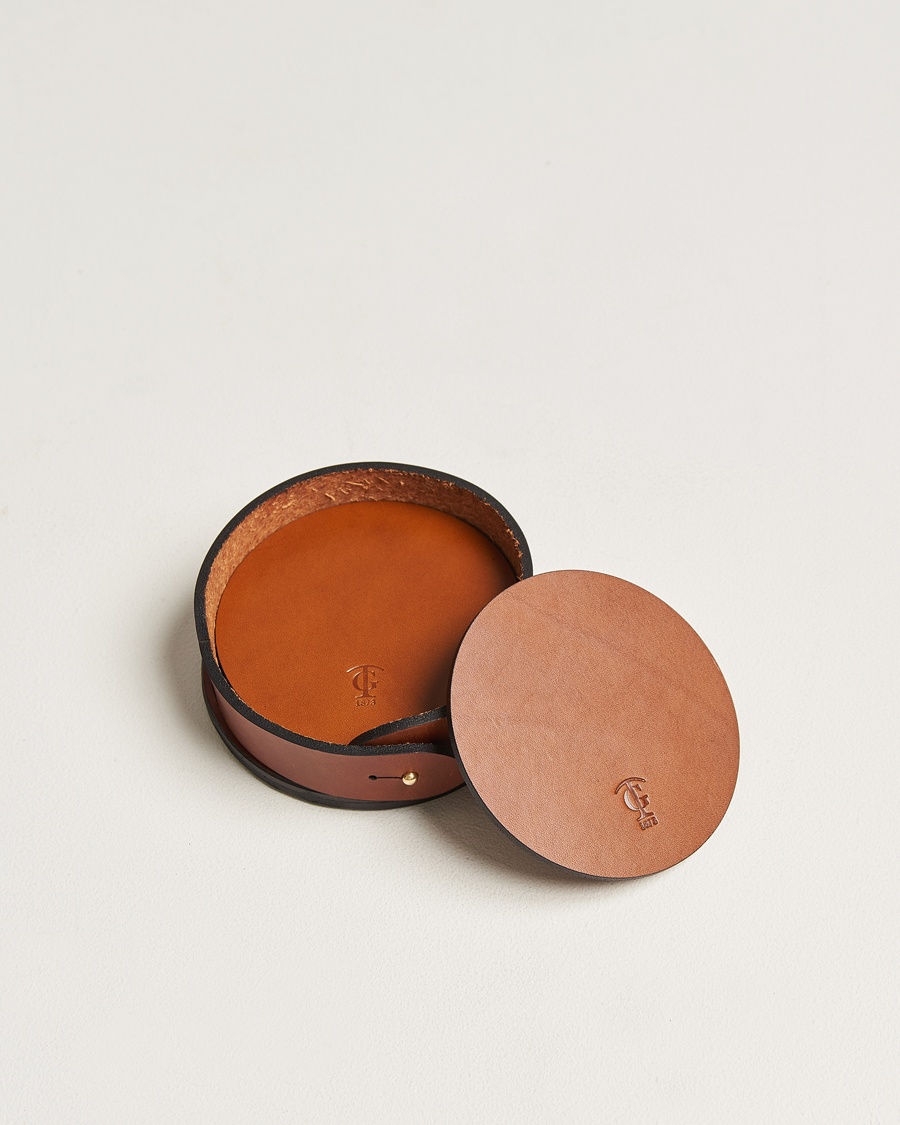 Tärnsjö Garveri Leather Coaster Set 006 Light Brown – Marrón