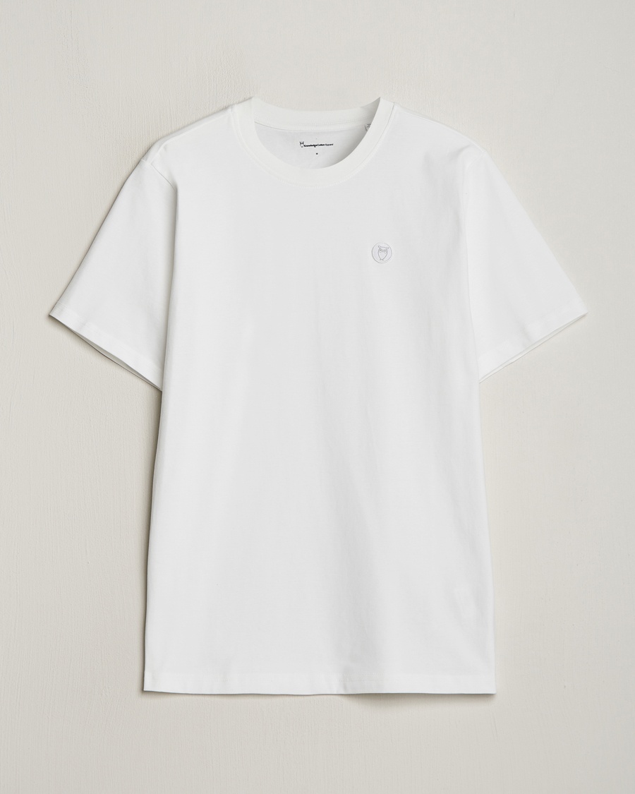 KnowledgeCotton Apparel Loke Badge T-Shirt Bright White – Blanco