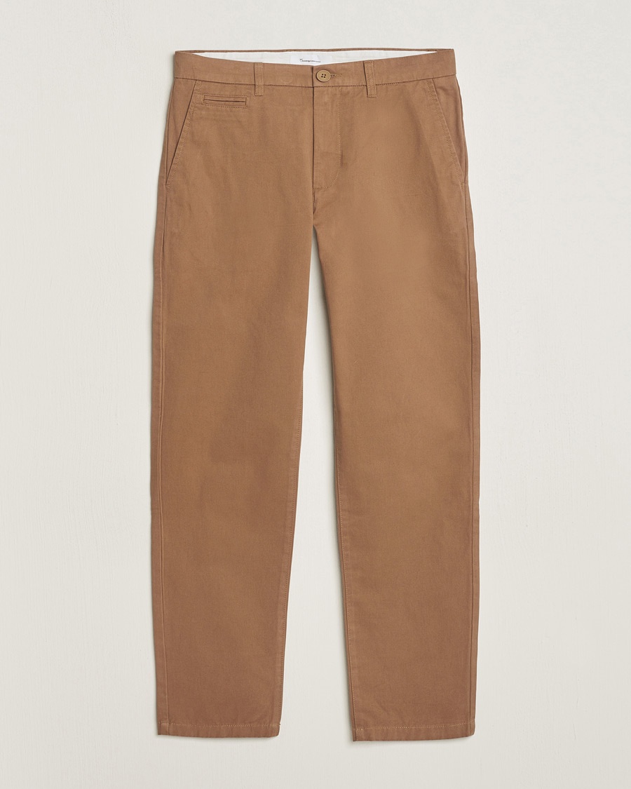 KnowledgeCotton Apparel Chuck Regular Cotton Twill Chino Tuffet – Marrón